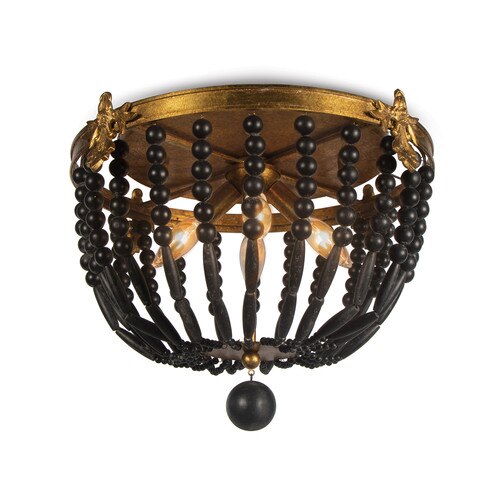 Fabian Wood Bead Flush Mount